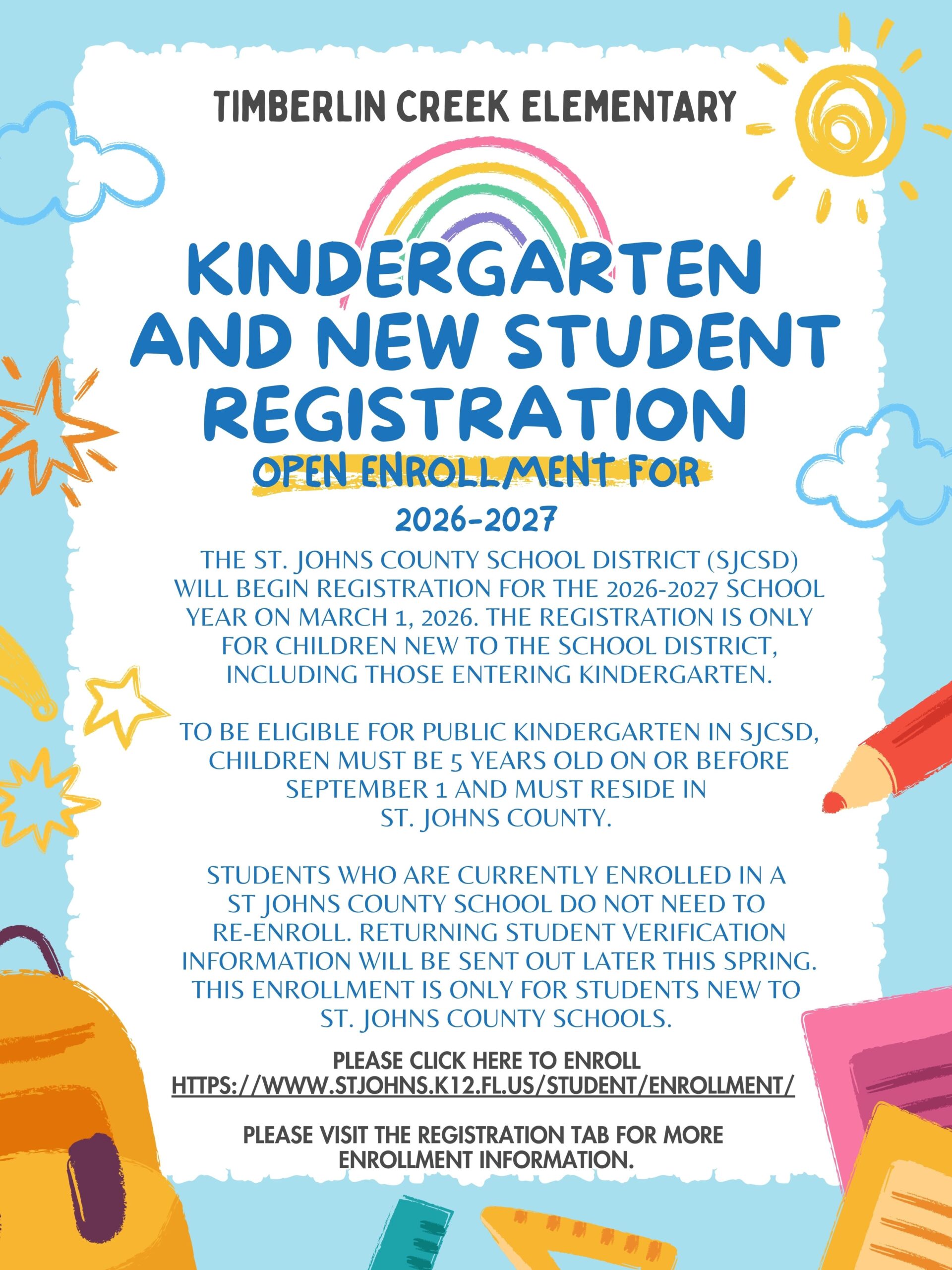 K Registration Flyer 2026-2027 image